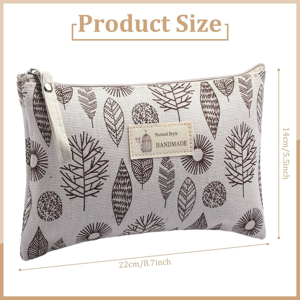 Amazon.com: 4 Pieces Canvas Cosmetic Bags Set pouches for